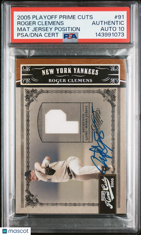 2005 Playoff Prime Cuts Mat Jer #91 Roger Clemens Signed Card Auto 10 PSA Yankee