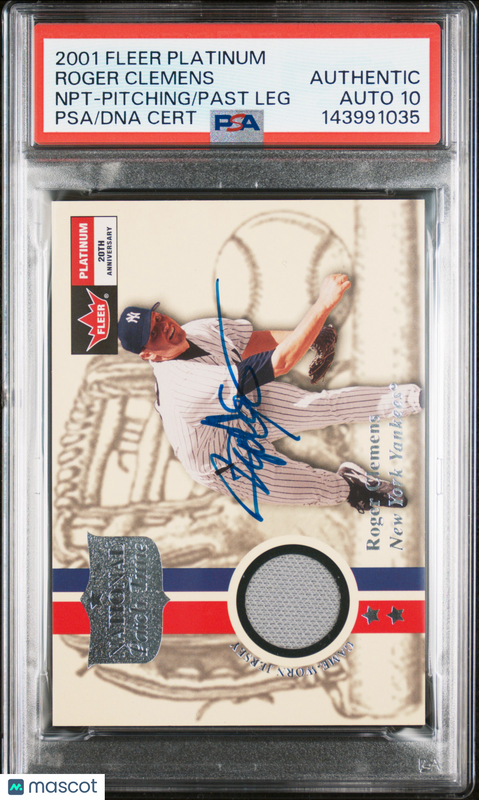 2001 Fleer Platinum National Patch Roger Clemens Signed Card Auto 10 PSA Yankees