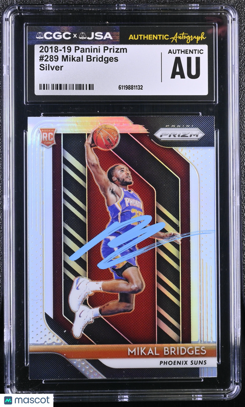Mikal Bridges 2018-19 Panini Prizm Silver#289 Signed Card CGC Auth JSA Auto Auth