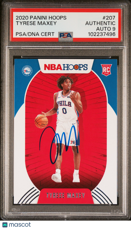 2020 Panini Hoops #207 Tyrese Maxey PSA Auto 9