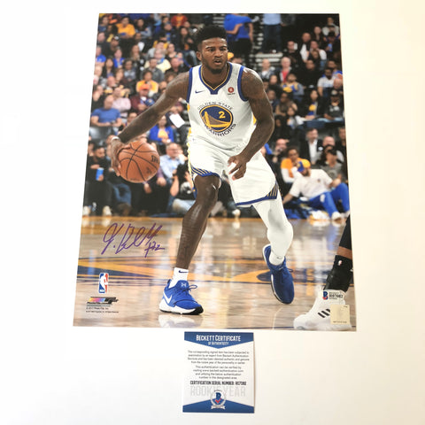 Jordan Bell signed 11x14 photo BAS Beckett Golden State Warriors Autographed