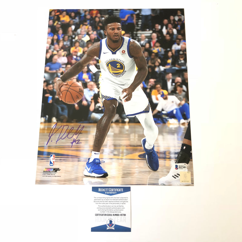 Jordan Bell signed 11x14 photo BAS Beckett Golden State Warriors Autographed