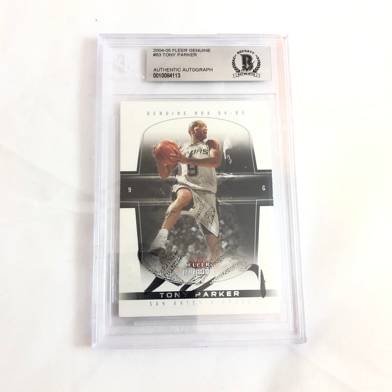 2004-05 Fleer Genuine Tony Parker Signed AUTO #83 BAS BGS Beckett Slabbed Autographed