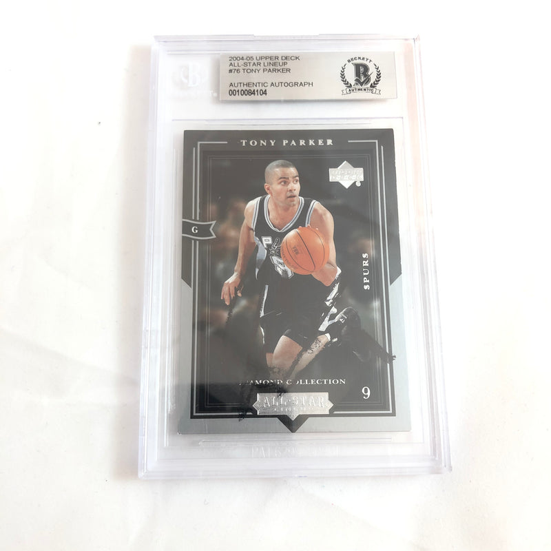 2003-04 Upper Deck All-Star Lineup Tony Parker Signed AUTO #76 BAS BGS Beckett Slabbed Autographed