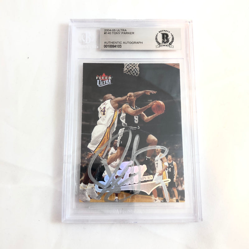 2003-04 Fleer Ultra Tony Parker Signed AUTO #140 BAS BGS Beckett Slabbed Autographed