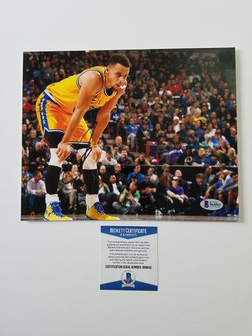 Stephen Curry signed 8x10 photo BAS Beckett Golden State Warriors Autographed