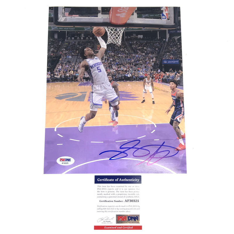 De'Aaron Fox Signed 8x10 photo PSA/DNA Sacramento Kings Autographed
