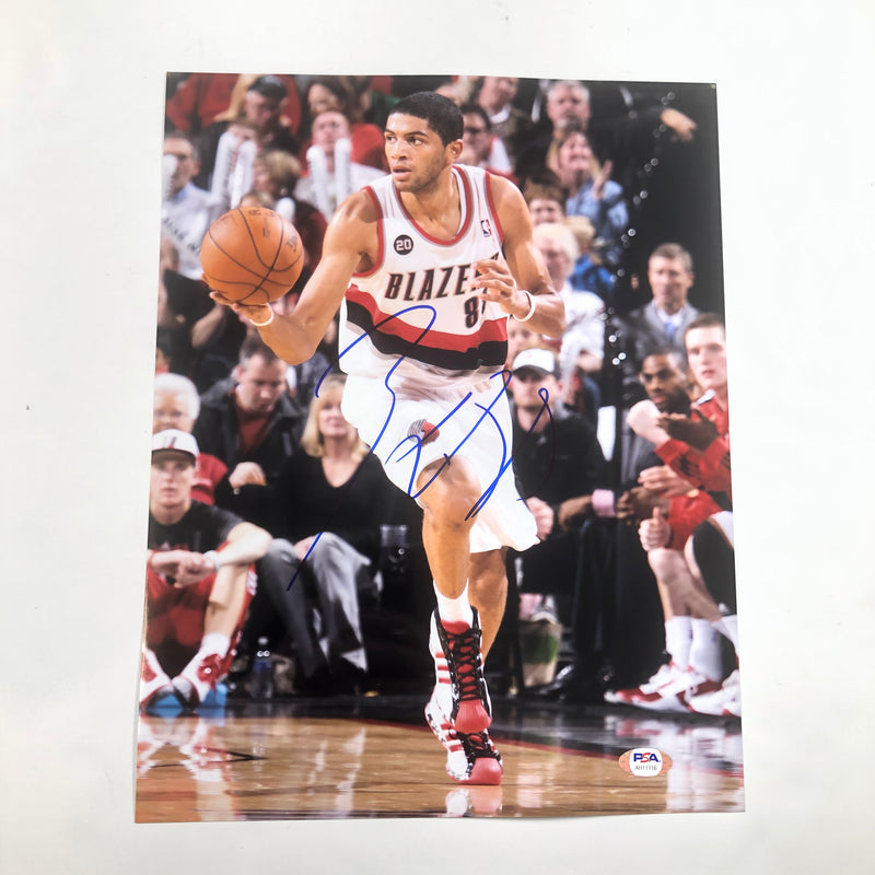 Nicolas Batum signed 11x14 photo PSA/DNA Portland Trailblazers Autographed Hornets