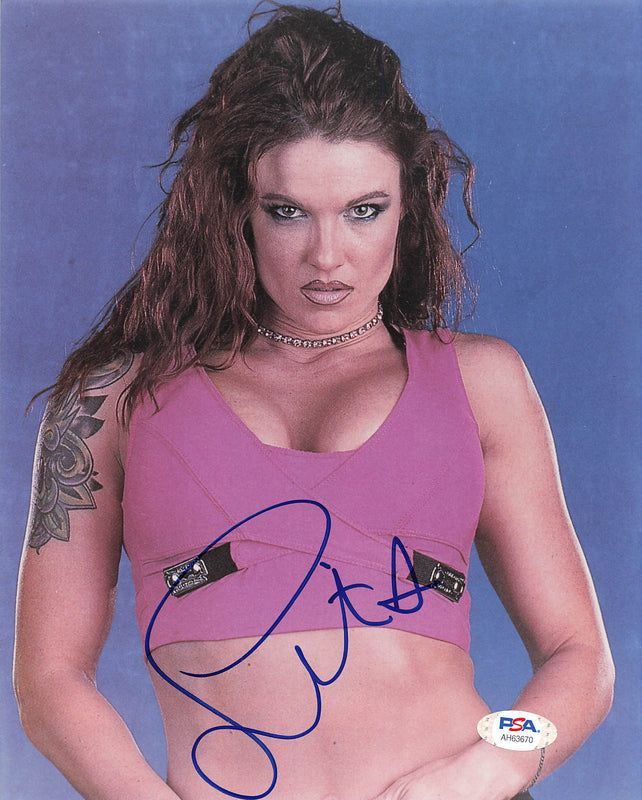 Lita Amy Dumas signed 8x10 photo PSA/DNA COA WWE Autographed Wrestling Sexy