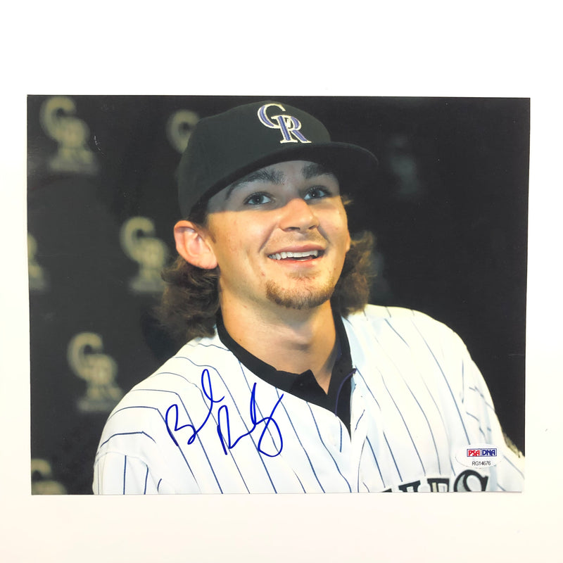 Brendan Rodgers signed 8x10 Photo PSA/DNA Colorado Rockies autographed Minor Scratch