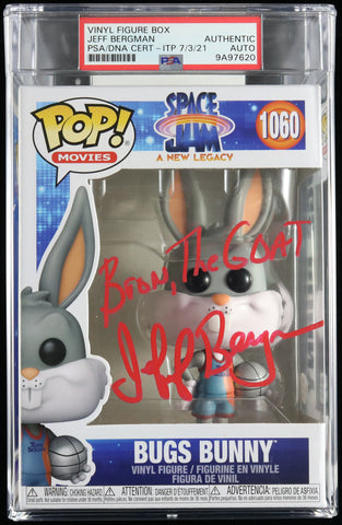 Jeff Bergman Signed Funko Pop #1060 PSA/DNA Auto Spacejam Bugs Bunny "Bron the GOAT" Encapsulated