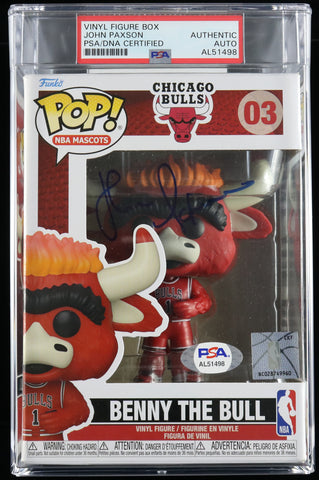 John Paxson Signed Funko Pop Benny the Bull PSA/DNA Encapsulated Bulls Auto