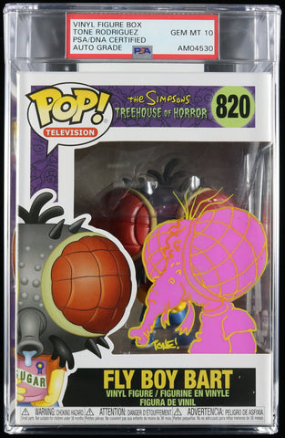 Tone Rodriguez Signed Funko Pop #820 PSA/DNA Encapsulated The Simpsons Fly Boy Bart Auto 10