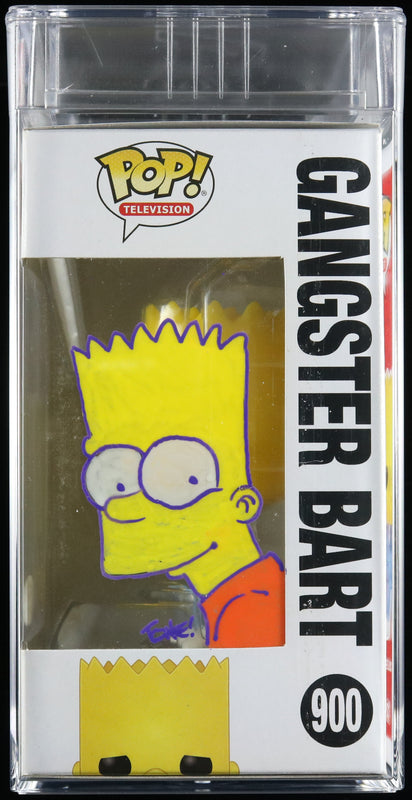 Tone Rodriguez Signed Funko Pop #900 PSA/DNA Encapsulated The Simpsons Gangster Bart Auto 10