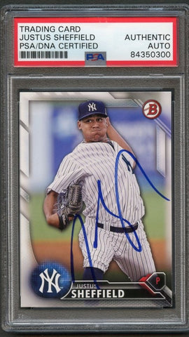 2016 Bowman Draft #BD125 Justus Sheffield Signed Card PSA Slabbed Auto Yankees