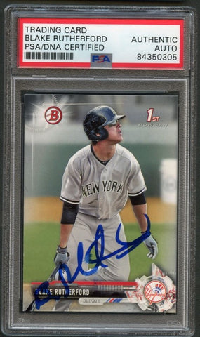 2017 Bowman 1st BCP121 Blake Rutherford Signed Card PSA Slabbed Auto Yankees