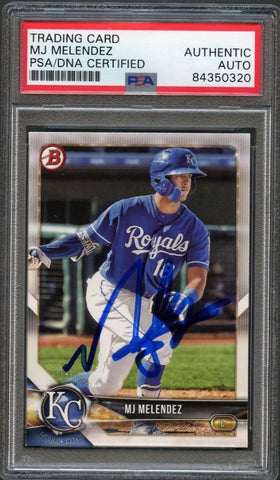 2018 Bowman #BCP64 MJ MELENDEZ Signed Card Auto PSA Slabbed Royals