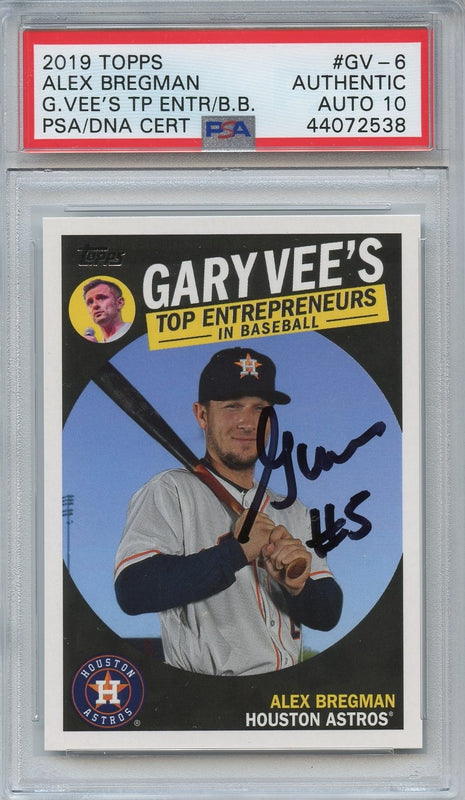 Gary Vaynerchuk Vee 2019 Topps PSA AUTO 10 card signed Alex Bregman