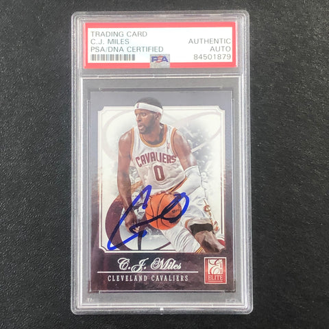 2012-13 Elite Status #135 C.J. Miles Signed Card PSA Slabbed Cavaliers