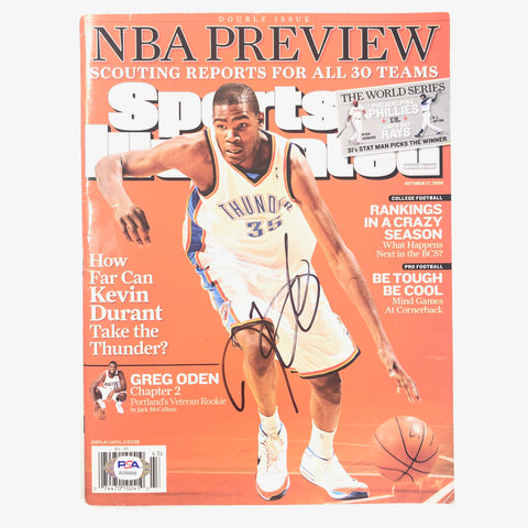 Kevin Durant Signed SI Magazine PSA/DNA Oklahoma City Thunder Autographed KD