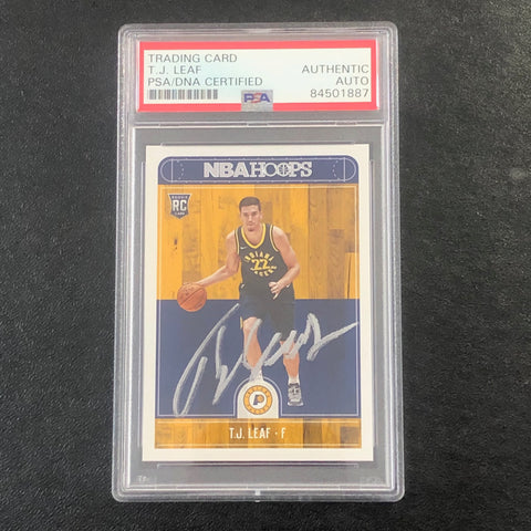 2017-18 NBA Hoops #268 TJ Leaf Signed Card AUTO PSA Slabbed RC Pacers