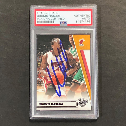 2010-11 Panini Season Update #85 Udonis Haslem Signed Card AUTO PSA Slabbed Heat