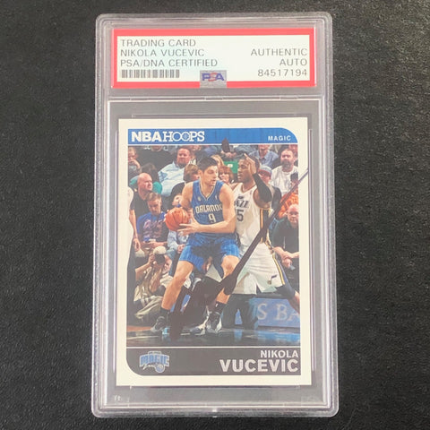 2017-18 NBA Hoops #117 Nikola Vucevic Signed Card AUTO PSA Slabbed Magic