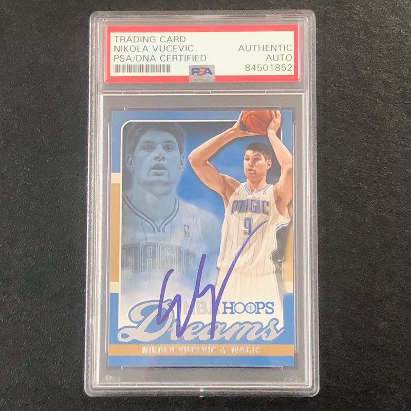 2013-14 NBA Hoops Dreams #11 Nikola Vucevic  Signed Card AUTO PSA Slabbed Magic
