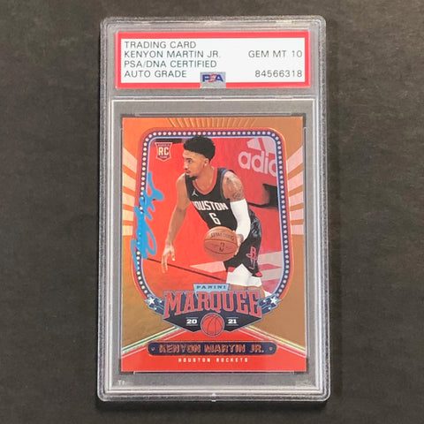 2020-21 Panini Chronicles Marquee #255 Kenyon Martin Jr. Signed Card AUTO 10 PSA Slabbed RC Rockets