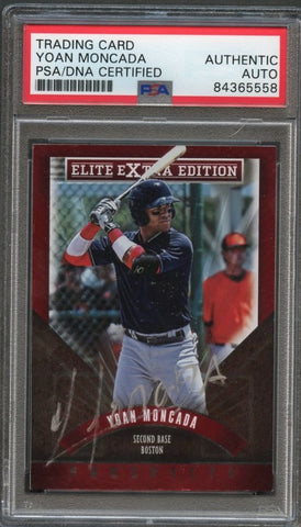 2015 Panini Elite Extra Edition #1 Yoan Moncada Card PSA Slabbed Auto Red Sox