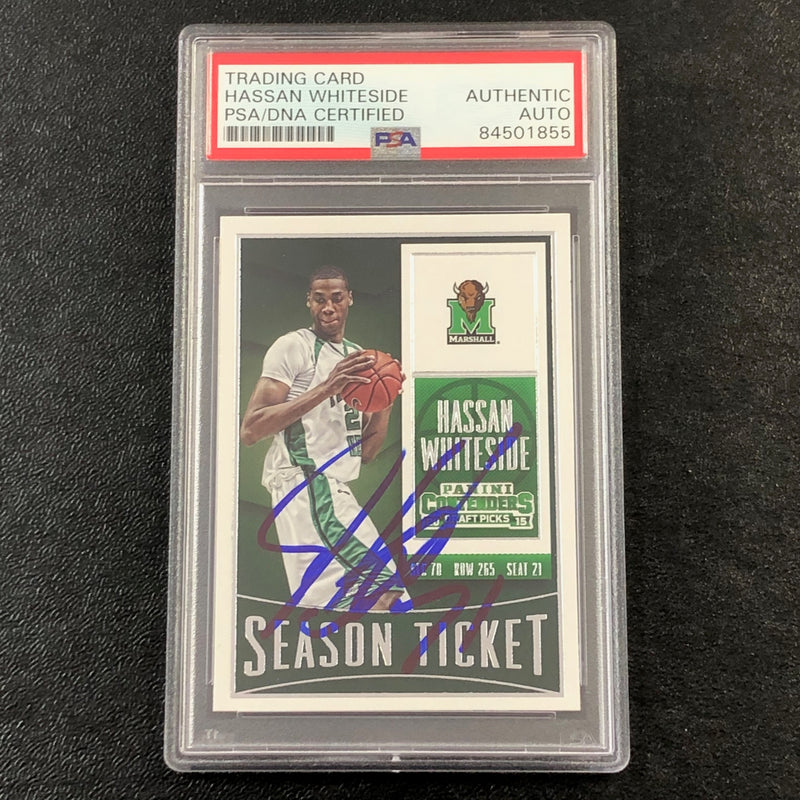 2015-16 Contenders Draft Picks Season Ticket #38 Hassan Whiteside Signed Card AUTO PSA Slabbed Marshall