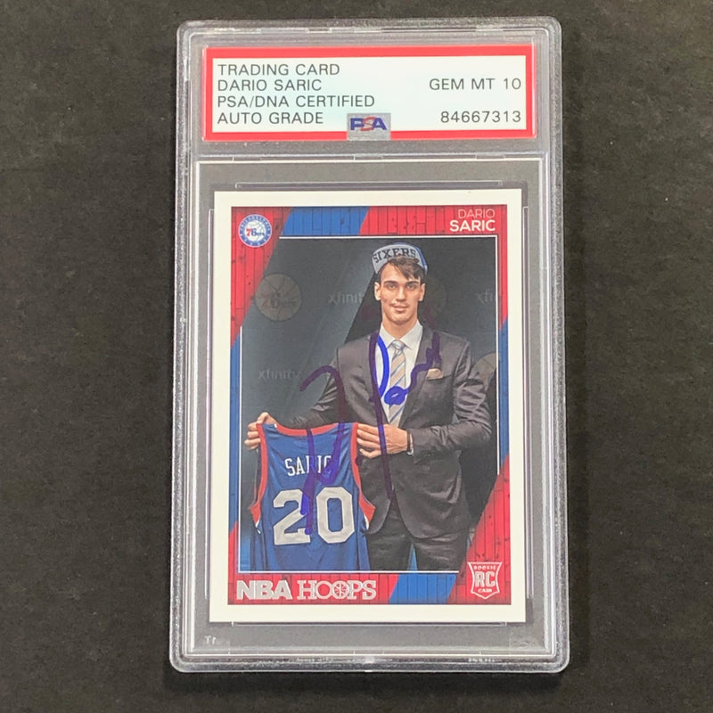 2016-17 NBA Hoops #299 Dario Saric Signed Card AUTO PSA Slabbed Philadelphia 76ers