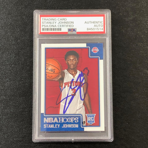 2015-16 NBA Hoops #267 Stanley Johnson Signed Card AUTO PSA Slabbed RC Pistons