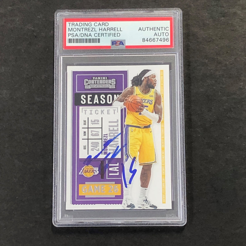 2020-21 NBA Panini Contenders #91 Montrezl Harrell Signed Card AUTO PSA Slabbed Lakers