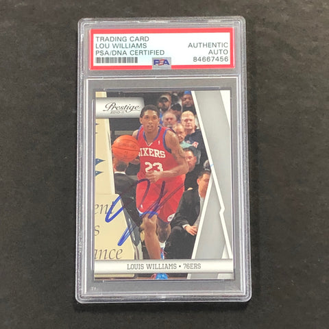 2010-11 Panini Prestige #91 Lou Williams Signed Card AUTO PSA Slabbed 76ers