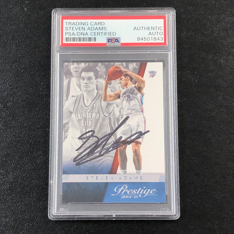 2014-15 Panini Prestige #101 Steven Adams Signed Card Auto PSA/DNA Slabbed Thunder