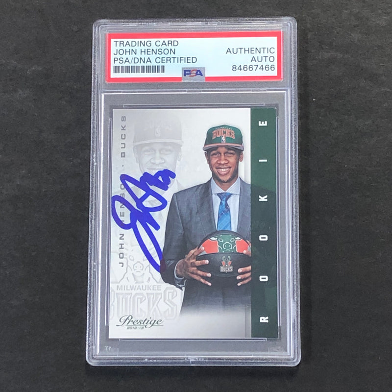 2012-13 Panini Prestige #215 John Henson Signed Card AUTO PSA Slabbed RC Bucks