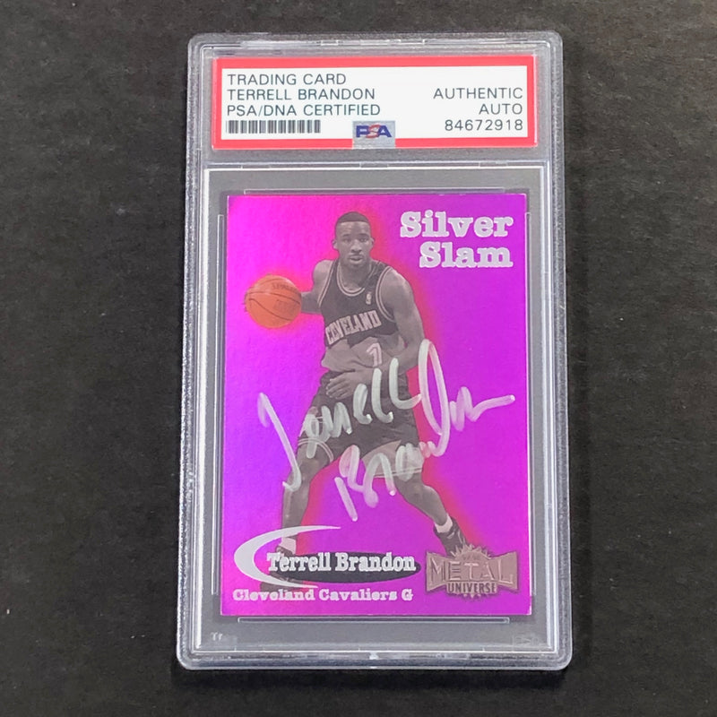 1996-97 Skybox Silver Slam #12 Terrell Brandon Signed Card AUTO PSA/DNA Slabbed Cavaliers