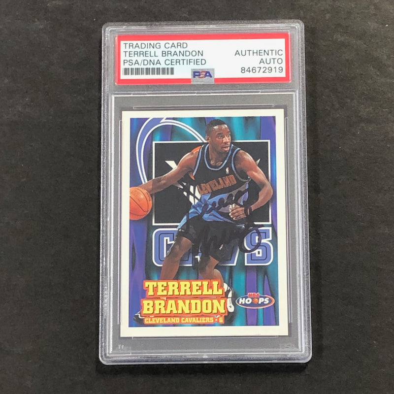 1996-97 Skybox NBA Hoops #31 Terrell Brandon Signed Card AUTO PSA/DNA Slabbed Cavaliers