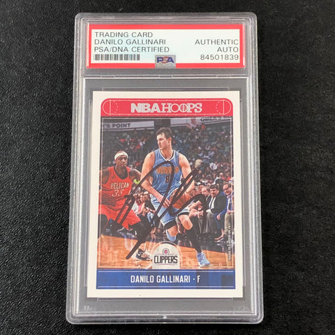 2017-18 NBA Hoops #141 Danilo Gallinari Signed Card AUTO PSA Slabbed Clippers