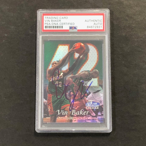 1998-99 Flair Showcase #2 Vin Baker Signed Card AUTO PSA/DNA Slabbed Sonics