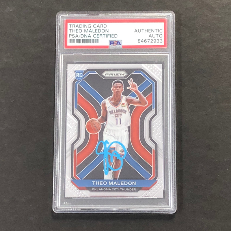 2020-21 Panini Prizm #184 Theo Maledon Signed Card AUTO PSA Slabbed RC Thunder
