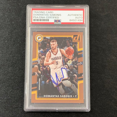 2017-18 Donruss #57 Domantas Sabonis Signed Card AUTO PSA Slabbed Pacers