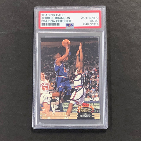 1991-92 Topps Stadium Club #154 Terrell Brandon Signed Card AUTO PSA/DNA Slabbed Cavaliers