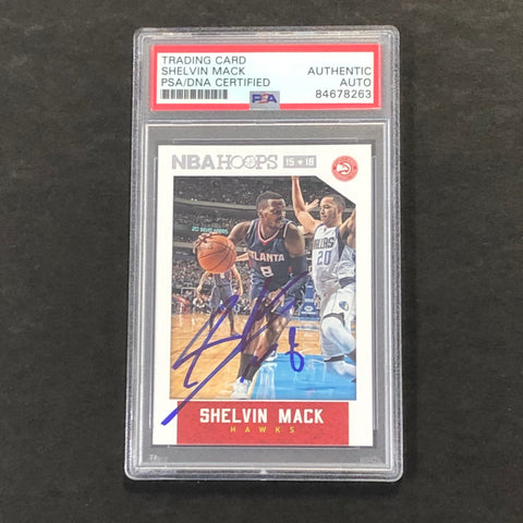 2015-16 NBA Hoops #208 Shelvin Mack Signed Card AUTO PSA Slabbed Hawks