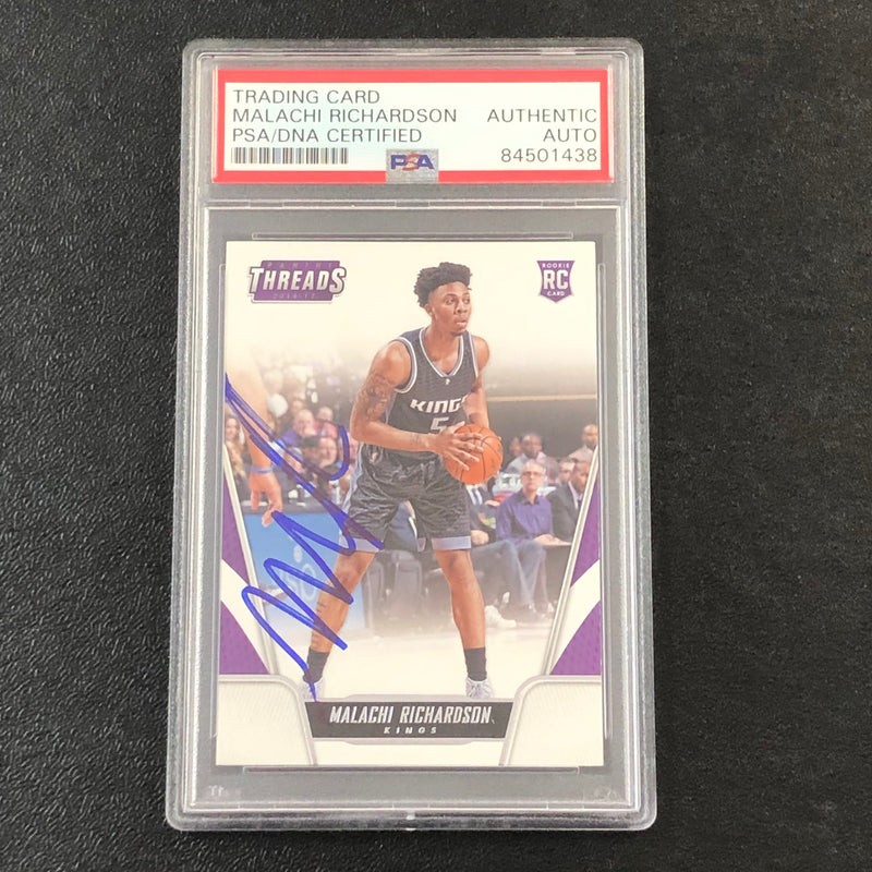 2016-17 Panini Threads #182 Malachi Richardson Signed Card AUTO PSA Slabbed RC Kings