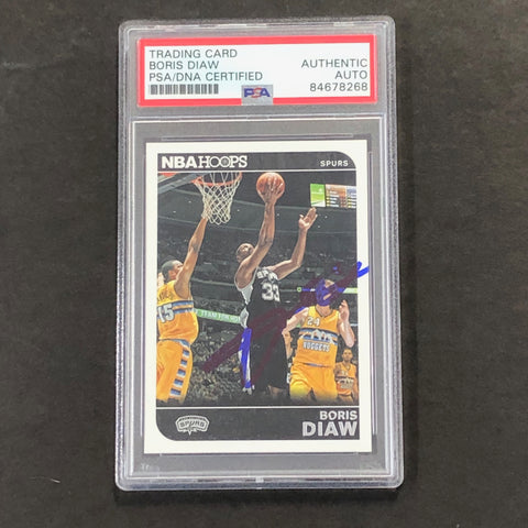 2014-15 NBA Hoops #208 Boris Diaw Signed Card AUTO PSA Slabbed Spurs