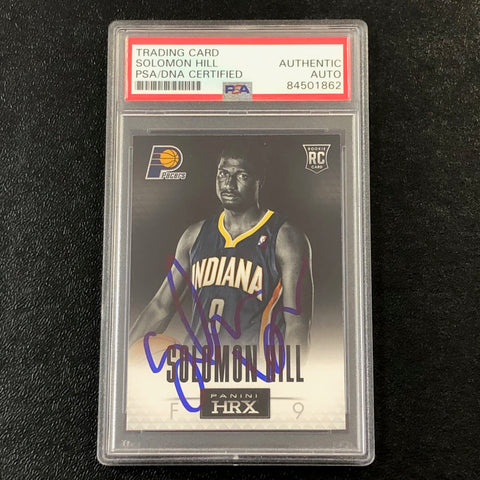 2013-14 Panini HRX #21 Solomon Hill Signed Card AUTO PSA Slabbed RC Pacers