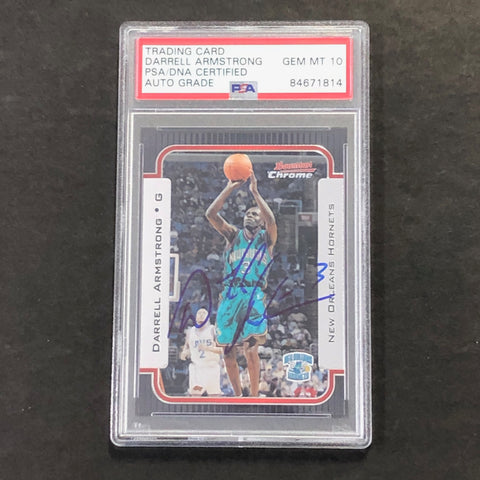 2002-03 Bowman Chrome #33 Darrell Armstrong Signed Card AUTO PSA Slabbed Hornets