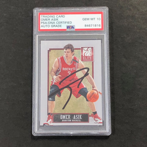 2014 Elite #71 Omer Asik Signed Card AUTO PSA Slabbed Rockets